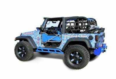 Steinjager - Steinjager Bare Knuckles Rock Sliders-Playboy Blue for Jeep JK 2DR J0044824