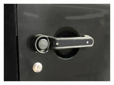 Steinjager - Steinjager Outer Door Handle Trim-Text Black 5pc. Kit for Jeep JK J0044816