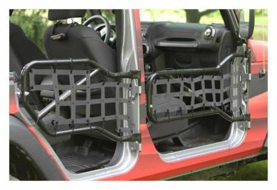 Steinjager - Steinjager Cargo Net Tube Door Covers Front/Rear-Gray for Jeep JK J0043666