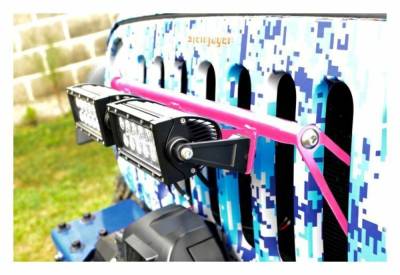 Steinjager - Steinjager Grille Mount Light Bracket Kit-Hot Pink for Wrangler JK J0046396