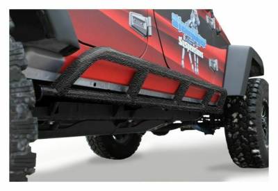 Steinjager - Steinjager Bare Knuckles Rock Sliders-Text Black for Wrangler JK 4DR J0043931