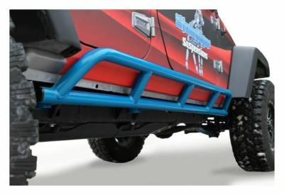 Steinjager - Steinjager Bare Knuckles Rock Sliders-Playboy Blue for Jeep JK 4DR J0043925