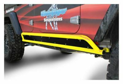 Steinjager - Steinjager Phantom Rock Sliders-Neon Yellow for Wrangler JK 4DR J0046400
