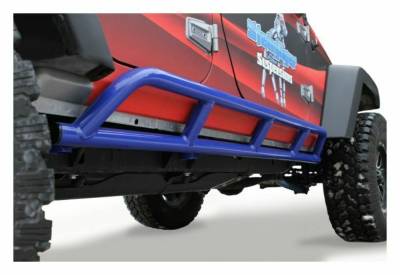 Steinjager - Steinjager Bare Knuckles Rock Sliders-SW Blue for Wrangler JK 4DR J0043924
