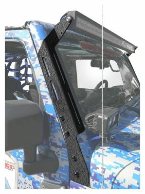 Steinjager - Steinjager 50" Upper Windshield Light Bracket Kit Black for Jeep JK J0047369
