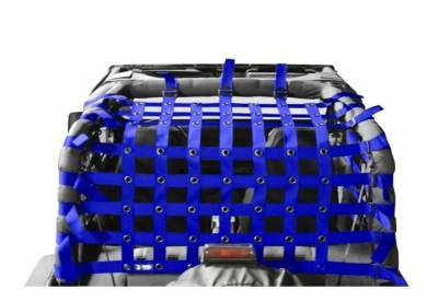 Steinjager - Steinjager Rear Teddy Top Cargo Net-Blue for Wrangler YJ J0047026