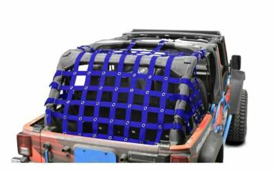 Steinjager - Steinjager Rear Teddy Top Cargo Net-Blue for Wrangler JK 4DR J0047022