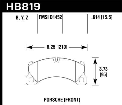 Hawk Performance - Hawk Performance HB819B.614 HPS 5.0 Disc Brake Pad for 11-13 Cayenne