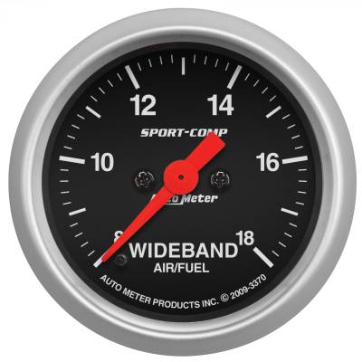 AutoMeter - AutoMeter 3370 Sport-Comp Analog Wideband Air/Fuel Ratio Gauge 8:1-18:1 2-1/16"