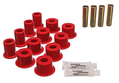 Energy Suspension - Energy Suspension 8.2108R Leaf Spring Bushing Set Polyurethane Red