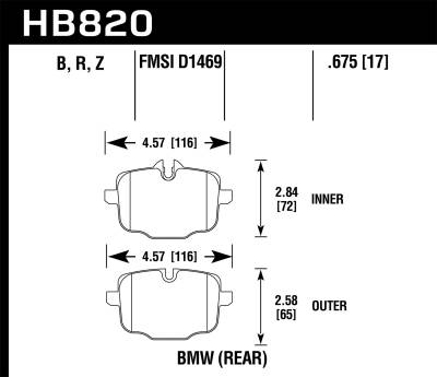 Hawk Performance - Hawk Performance HB820B.675 HPS 5.0 High Performance Street Brake Pads
