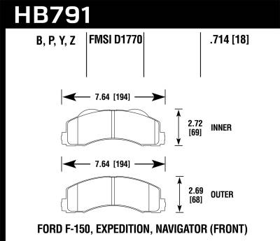 Hawk Performance - Hawk Performance HB791Y.714 LTS Disc Brake Pad for Expedition/F150 Navigator