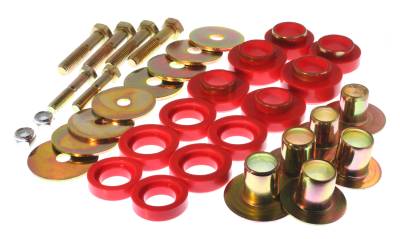 Energy Suspension - Energy Suspension 3.4142R Red Polyurethane Body Mount Set