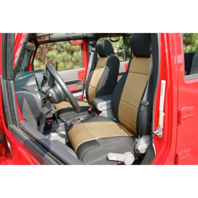 Rugged Ridge - Rugged Ridge 13215.04 Neoprene Front Seat Covers Black & Tan