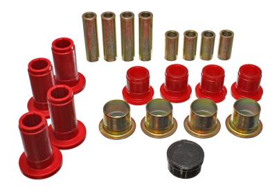 Energy Suspension - Energy Suspension 5.3124R Control Arm Bushing Set Front Polyurethane Red
