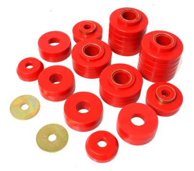 Energy Suspension - Energy Suspension 4.4107R Body Cab Mount Set Polyurethane Red
