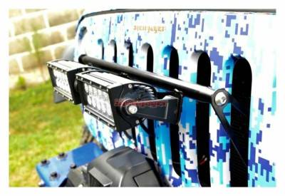 Steinjager - Steinjager Grille Mount Light Bracket Kit Black for Wrangler JK J0041388