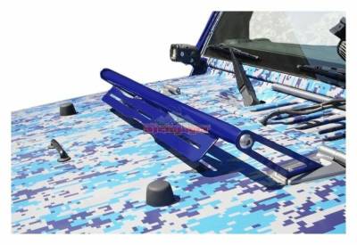 Steinjager - Steinjager Hood Mount Light Bracket Kit-SW Blue for Wrangler JK J0041432