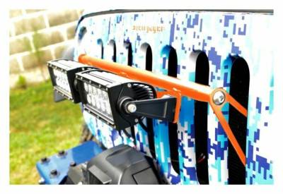 Steinjager - Steinjager Grille Mount Light Bracket w/LEDs-Orange for Wrangler JK J0041403