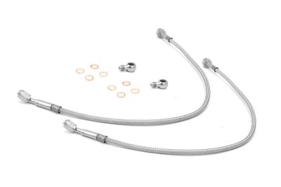 Rugged Ridge - Rugged Ridge 16734.08 Front Braided Stainless Brake Hose Kit