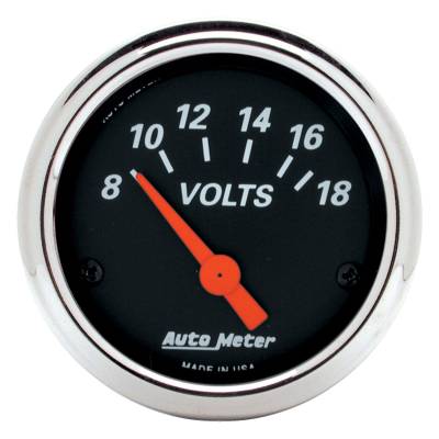 AutoMeter - AutoMeter 1483 Air-Core Designer Black Volt Meter Gauge 8-18V 2-1/16"