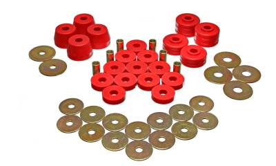 Energy Suspension - Energy Suspension 5.4102R Body Cab Mount Set Polyurethane Red