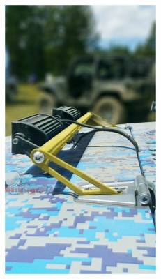 Steinjager - Steinjager Hood Mount Light Bracket w/LEDs-Lemon Peel for Jeep JK J0041419