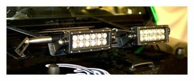 Steinjager - Steinjager Hood Mount Light Bracket w/LEDs-Bare for Wrangler JK J0041426