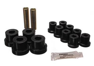Energy Suspension - Energy Suspension 2.2115G Leaf Spring Bushing Set Front Polyurethane Black