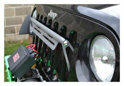 Steinjager - Steinjager Grille Mount Light Bracket Kit-Gray Hammer for Wrangler JK J0041400