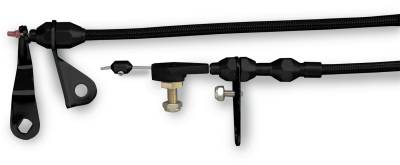 Lokar - Lokar XKD-20C4HT 48" Hi-Tech Black SS Housing C4 Kickdown Cable w/Black Fittings