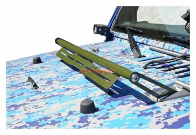 Steinjager - Steinjager Hood Mount Light Bracket Kit-Locas Green for Wrangler JK J0041437
