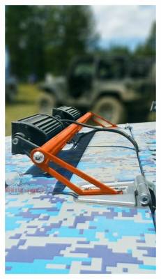 Steinjager - Steinjager Hood Mount Light Bracket w/LEDs-Orange for Wrangler JK J0041415