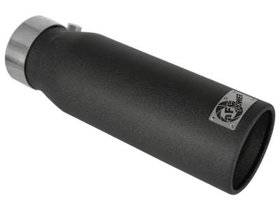aFe Power - aFe 49-92043-B Stainless Steel Exhaust 3" Inlet x 4" Outlet 12" L Bolt-On Blk