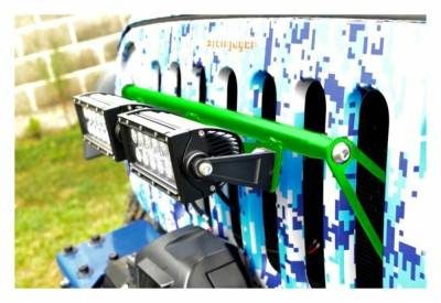 Steinjager - Steinjager Grille Mount Light Bracket w/LEDs-Neon Green for Jeep JK J0041408