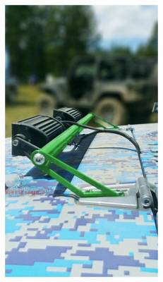 Steinjager - Steinjager Hood Mount Light Bracket w/LEDs-Neon Green for Jeep JK J0041420
