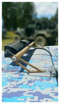 Steinjager - Steinjager Hood Mount Light Bracket w/LEDs-Mil. Beige for Jeep JK J0041423