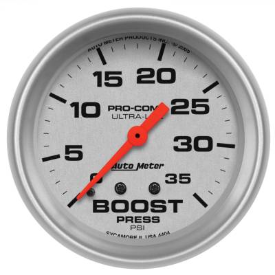 AutoMeter - AutoMeter 4404 Ultra-Lite Mechanical Boost Pressure Gauge 0-35 PSI 2-5/8"