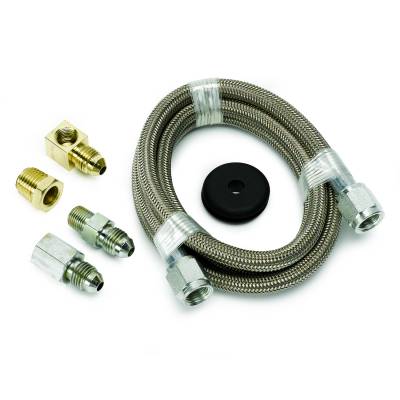 AutoMeter - AutoMeter 3229 Line Braided Stainless Steel Hose #4 -4AN 4' & 1/8" NPTF Fittings