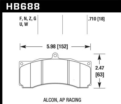 Hawk Performance - Hawk Performance HB688G.710 DTC-60 Motorsports Brake Pads