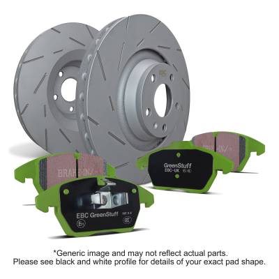 EBC Brakes - EBC Brakes S2KF1384 S2 Kits Greenstuff 2000 & USR Rotors for TT/Quattro