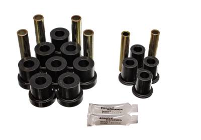 Energy Suspension - Energy Suspension 3.2130G Leaf Spring Bushing Set Front Polyurethane Black