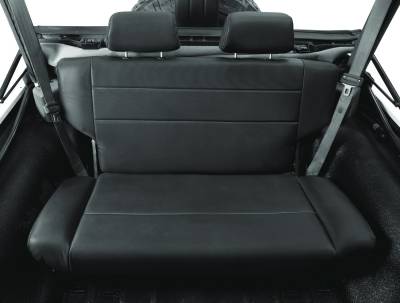 Bestop - Bestop 39440-01 Vinyl Fold-n-Tumble Rear Seat Black Crush for 55-95 Wrangler YJ