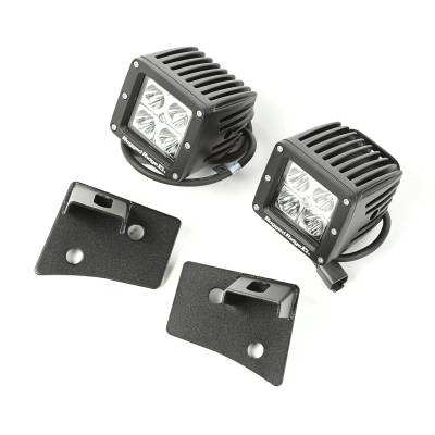Rugged Ridge - Rugged Ridge 11027.16 Windshield Hinge Light Brackets w/LED Lights