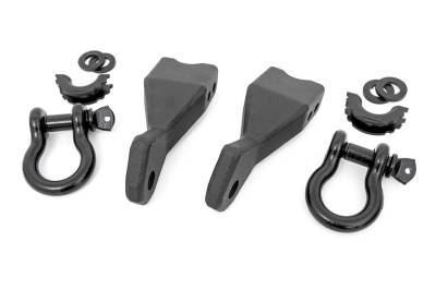 Rough Country Suspension Systems - Rough Country RS155 Front Tow Hook/D-Ring Kit Black for 19-22 Silverado 1500