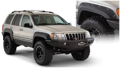 Bushwacker - Bushwacker 10071-07 CutOut Style Front Fender Flares Black 2Pc for 99-04 Jeep WJ