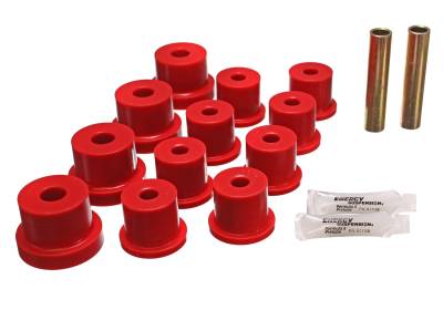 Energy Suspension - Energy Suspension 3.2122R Polyurethane Leaf Spring Bushing Set Red