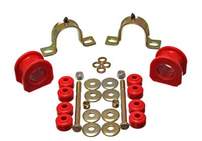 Energy Suspension - Energy Suspension 3.5207R Sway Bar Bushing Set Front Polyurethane Red