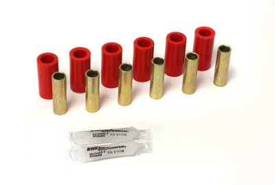 Energy Suspension - Energy Suspension 2.2101R Leaf Spring Bushing Set Front/Rear Polyurethane Red