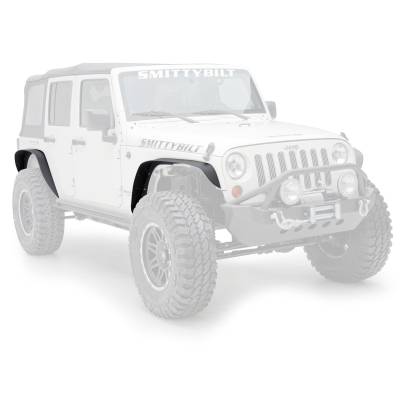 Smittybilt - Smittybilt 76837 XRC Flat Fender Flares Black for 07-18 Jeep Wrangler JK